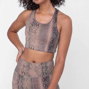 Mono b Mushroom Snake Print Racerback Sports Bra